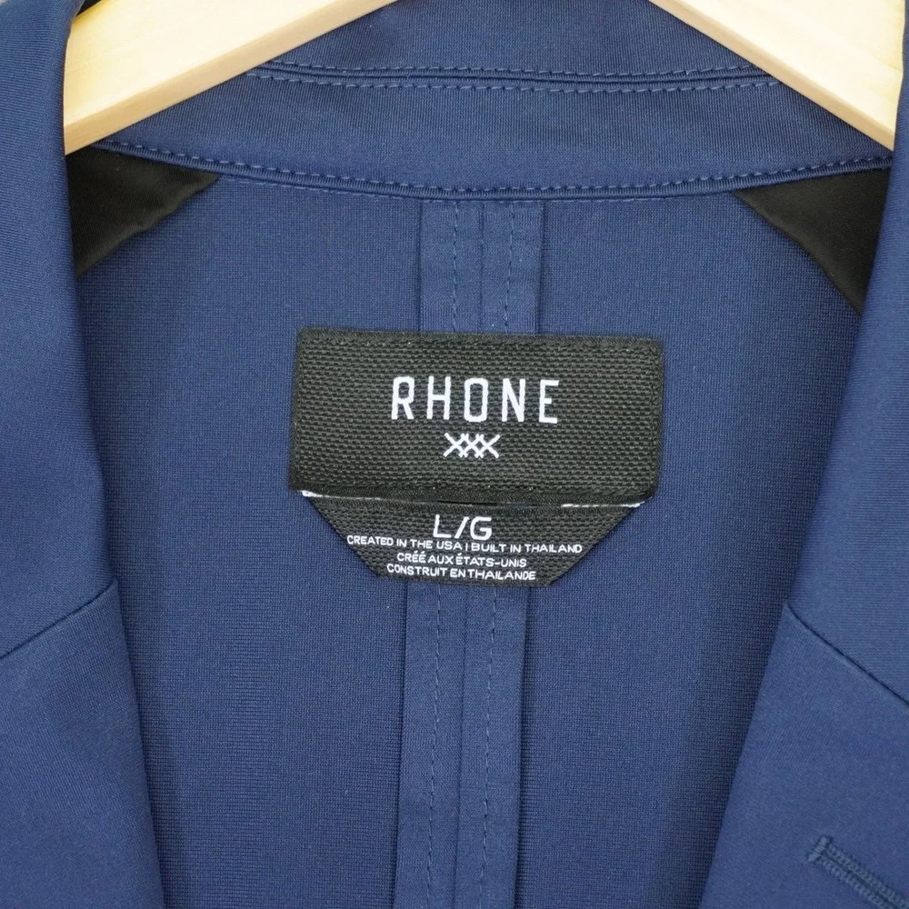 Rhone Commuter Blazer Mens Large Blue Performance Stretch Travel Sport Jacket